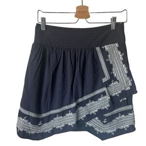 Holding Horses Layered Navy Embroidered Skirt Teared Size 6
